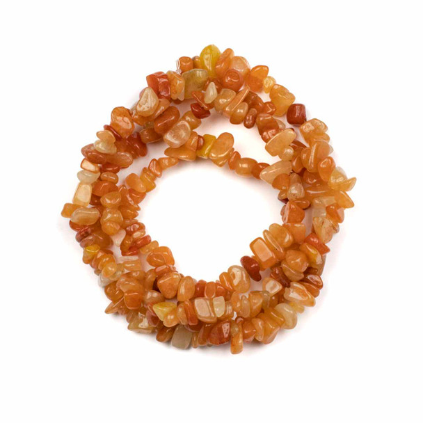 Red Aventurine 5-8mm Chip Beads - 32" circular strand