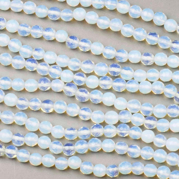 Cherry Tree Beads Synthetic Opalite 6mm Faceted Round Beads - 8 inch strand