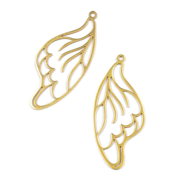 18k Gold Plated Stainless Steel 20x45mm Butterfly Wing Component - 2 per bag