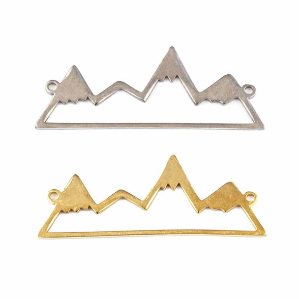 Cherry Tree Beads 304 Stainless Steel 17x45mm Mountain Components with 2 Loops - 2 per bag 