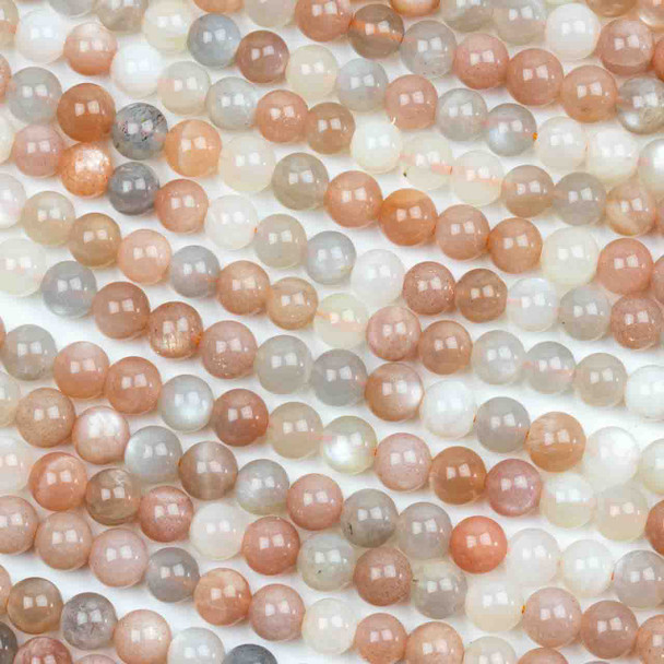 Multicolored Moonstone 6mm Round Beads - 15 inch strand