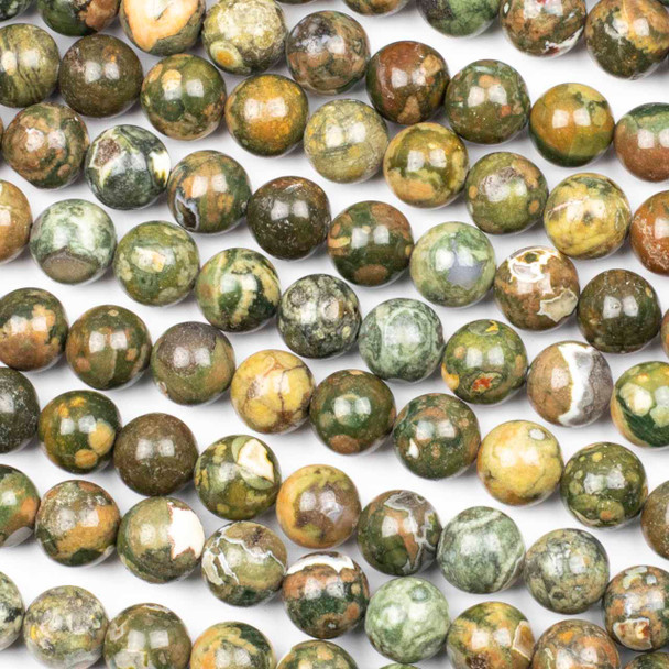 Rhyolite 10mm Round Beads - 15 inch strand