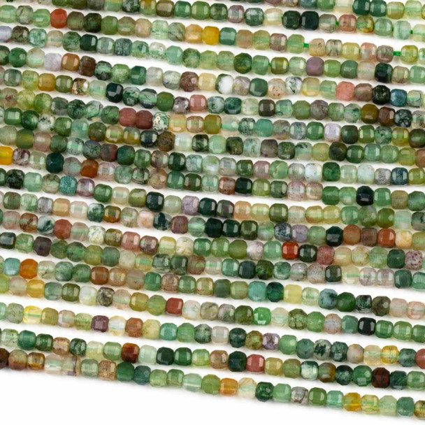 Fancy Jasper 2.5mm Faceted Cube Beads - 15 inch strand