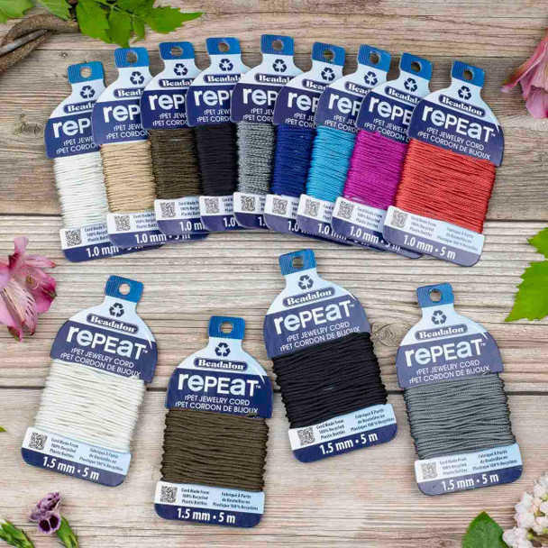 Beadalon RePEaT 100% Recycled PET Braided Jewelry Cord - 16.4 ft/5 m  Beadalon RePEaT 100% Recycled PET Braided Jewelry Cord - 16.4 ft/5 m