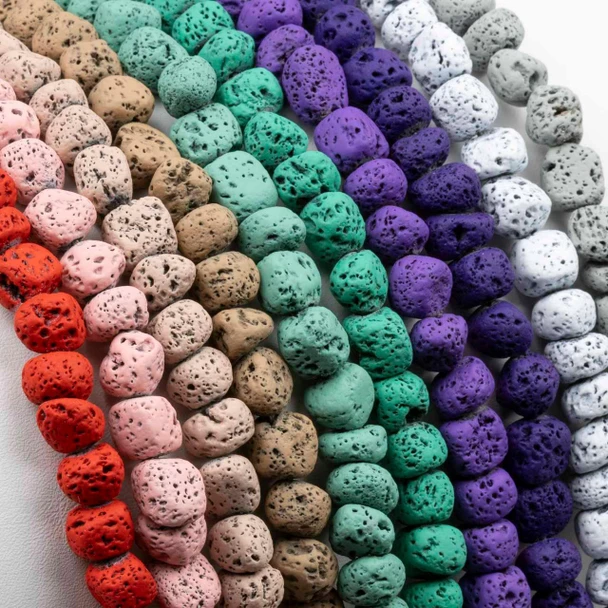 Cherry Tree Beads Waxed Lava 8mm Irregular Nugget Beads - 14 inch strand 