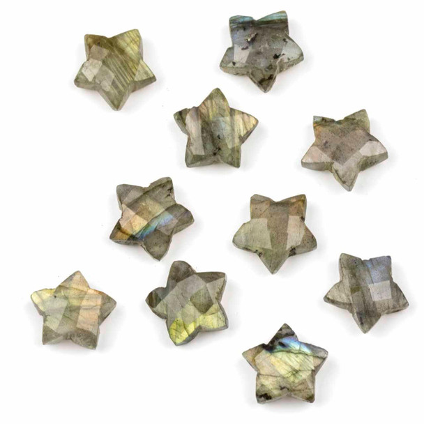 Cherry Tree Beads Labradorite 12mm Top Drilled Star Pendant - 1 per bag 