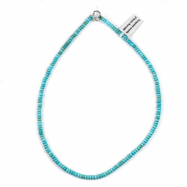 Cherry Tree Beads Dyed Turquoise Howlite 2x4mm Rondelle Beads - 15 inch strand 