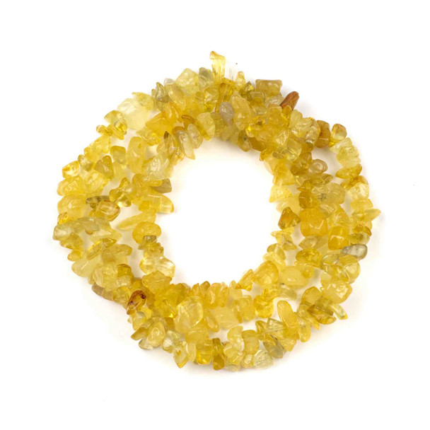 Yellow Jade Grade A 5-8mm Chip Beads - 34" circular strand