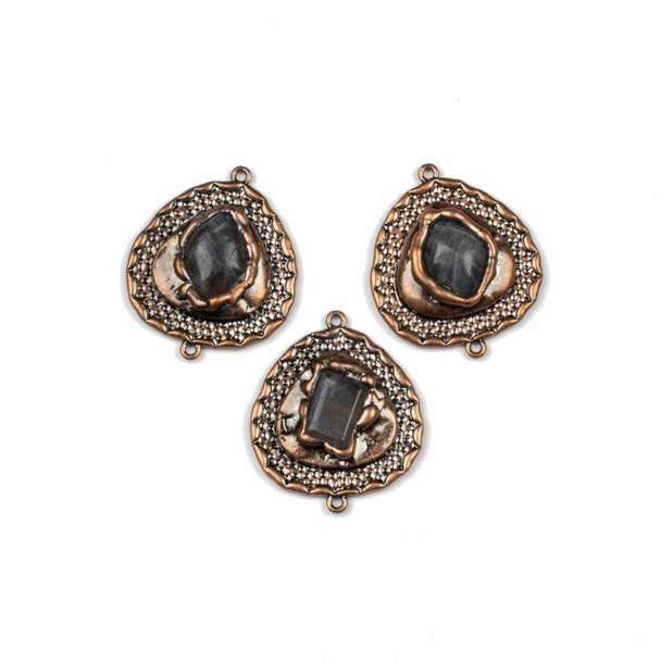 Cherry Tree Beads Labradorite and Copper approx. 28x34mm Link with Free Form Cabochon - 1 per bag 