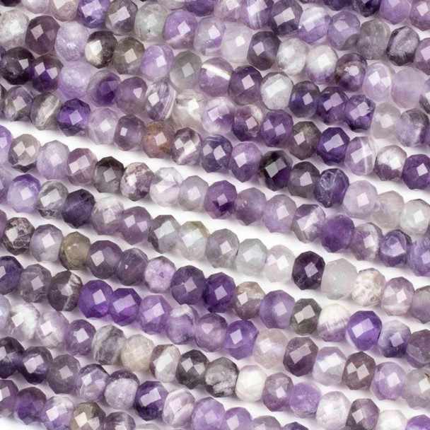 Cherry Tree Beads Chevron Amethyst 4x6mm Faceted Rondelle Beads - 15 inch strand 