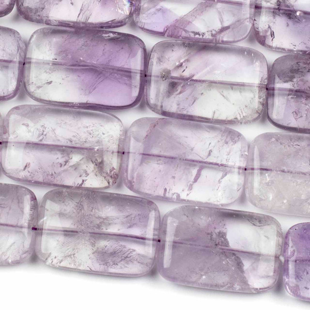 Amethyst 20x30mm Rectangle Beads - 8 inch strand