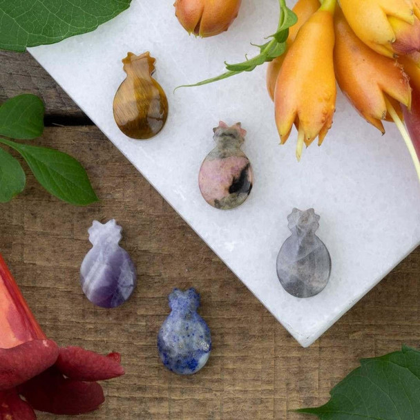 Cherry Tree Beads Gemstone 10x16mm Top Drilled Pineapple Pendant - 1 per bag 