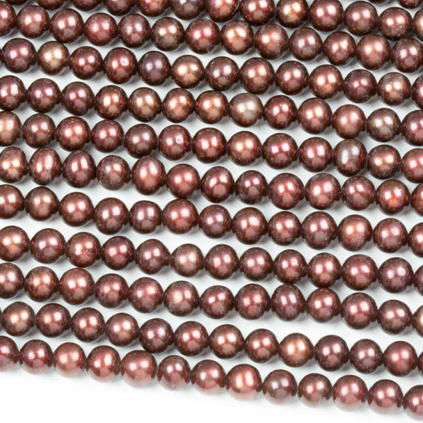 Fresh Water Pearl 4-5mm Burgundy Red Potato Beads - 15 inch strand