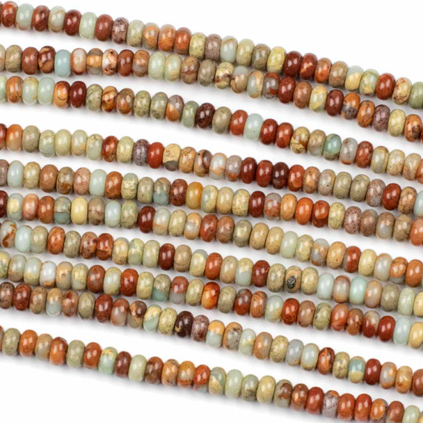 Dyed Seafoam Impression Jasper 3x4mm Rondelle Beads - color #13, 15 inch strand