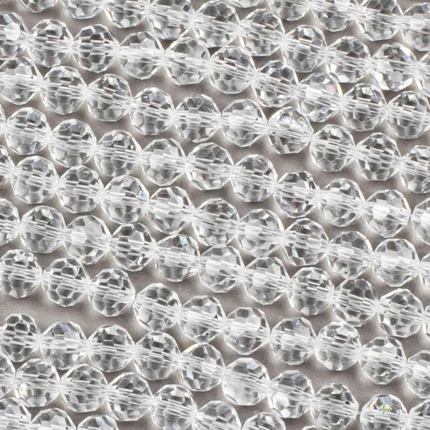Cherry Tree Beads Crystal 8mm Clear Faceted Round Beads - 15 inch strand 