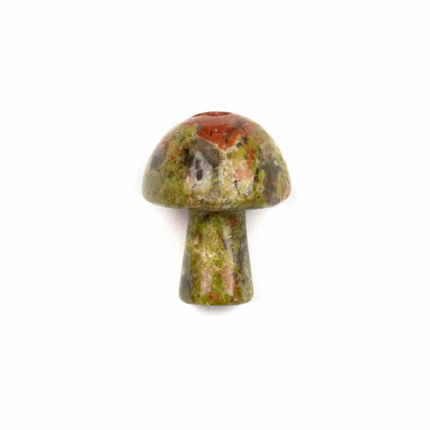 Unakite 15x19mm Mushroom Bead with 2mm Vertically Drilled Large Hole - 1 per bag