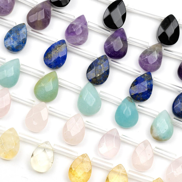 Cherry Tree Beads Gemstone 7x10mm Faceted Top Drilled Teardrop Beads - 8 inch strand 