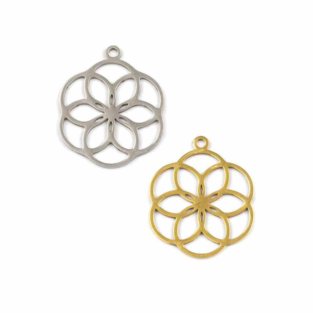 Cherry Tree Beads 304 Stainless Steel 18x22mm Small Flower of Light Components - 2 per bag 