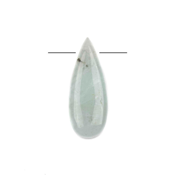 Aquamarine 12x32mm Top Side Drilled Teardrop Pendant - 1 per bag