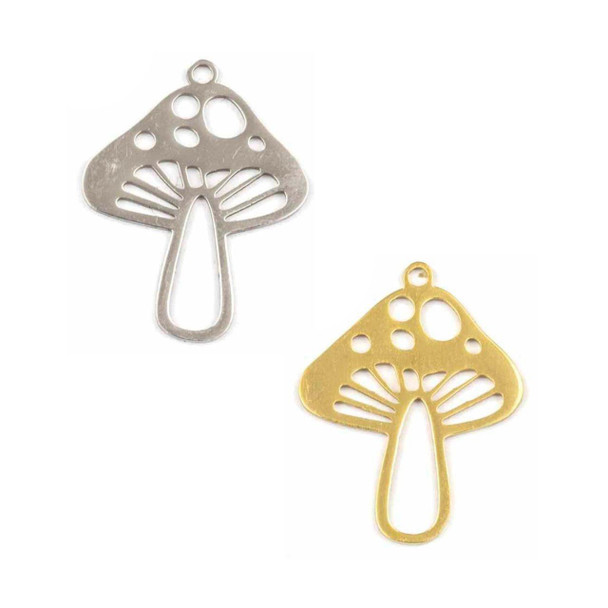 Cherry Tree Beads 304 Stainless Steel 20x25mm Toadstool Mushroom Components - 2 per bag 