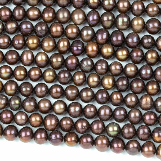 Fresh Water Pearl 6x7mm Brown Potato Beads - 16 inch strand