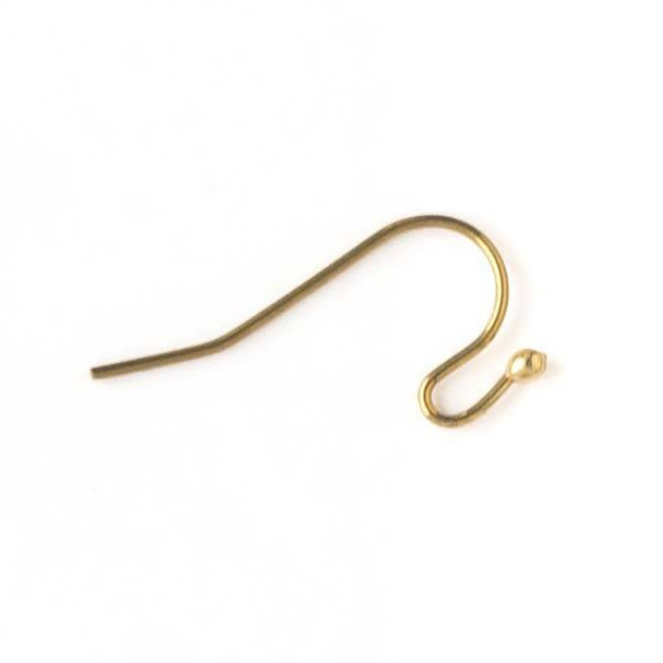 Brass 16mm French Ear Wire with a 2mm Ball - 10 per bag (5 pairs) - baseaDS027vb