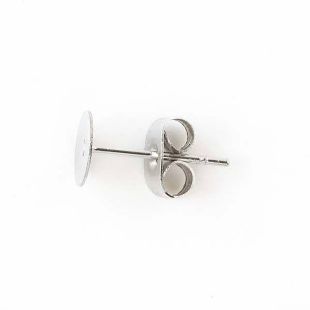 Stainless Steel Blank Earring Posts, 6mm -