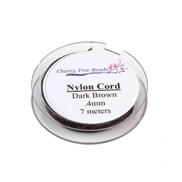 Nylon Cord - Dark Brown, .4mm, 7 meter spool