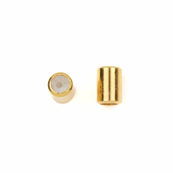 18k Gold Plated Stainless Steel 4x6mm Tube Slide Clasp - 24 per bag
