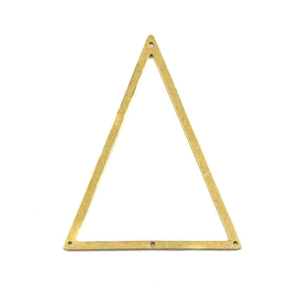 large 40x50mm open triangle link components in brass, available in both raw and coated finishes, ideal for earrings or statement jewelry designs.
