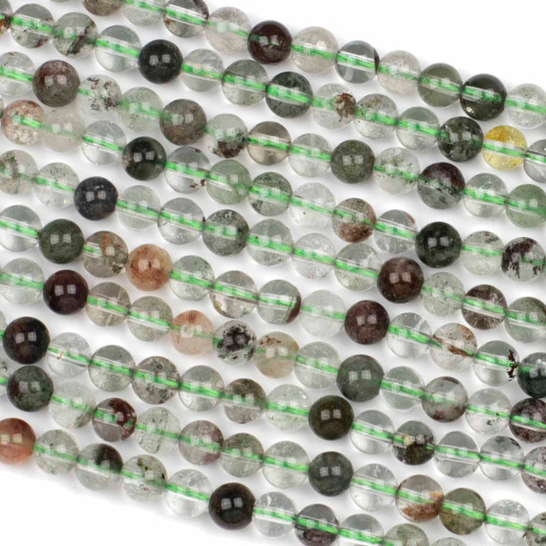 Phantom Quartz 6mm Round Beads - 15 inch strand