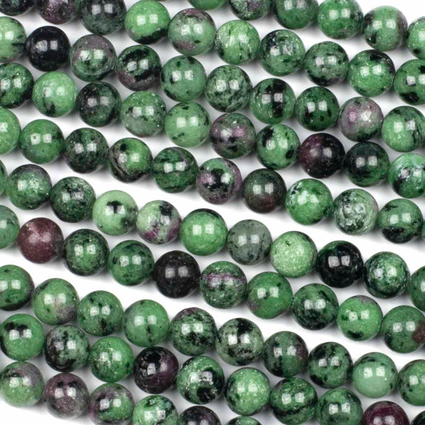 Ruby Zoisite 8mm Round Beads - 15 inch strand