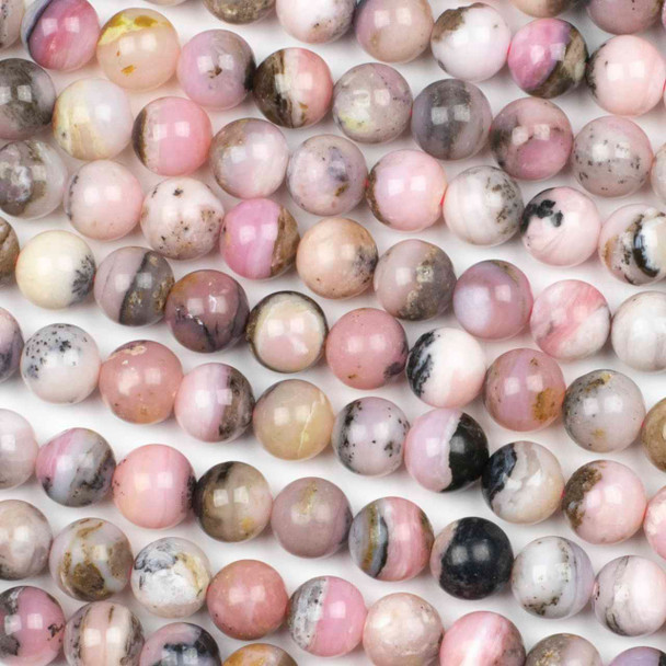 Pink Opal 8mm Round Beads - 15 inch strand