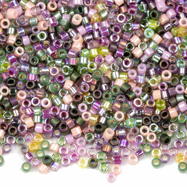 Miyuki 11/0 Lavender Garden Mix Delica Seed Beads - #MIX21, 7.2 gram tube