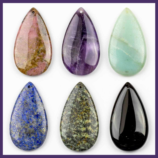 24x44mm Top Front Drilled Teardrop Pendant - 1 per bag