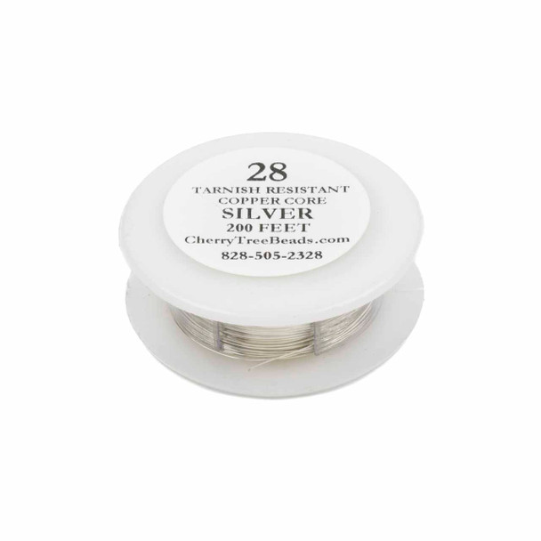 28 Gauge Coated Tarnish Resistant Silver Plated Copper Wire on 200-Foot Spool
