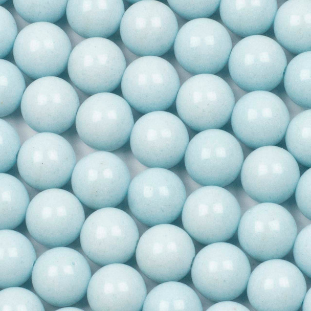 Glow-in-the-Dark Glass Round Beads - 10mm, Turquoise #8, 15 inch strand