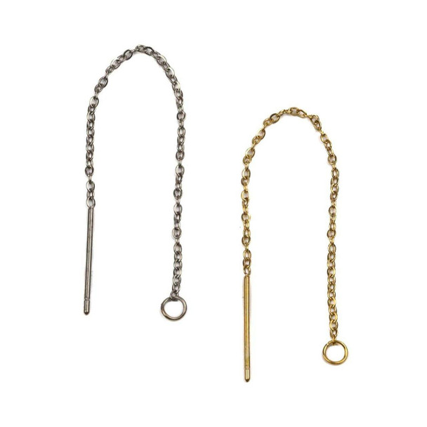 Cherry Tree Beads 316 Stainless Steel Threader Ear Wire - 3.25 inches long 