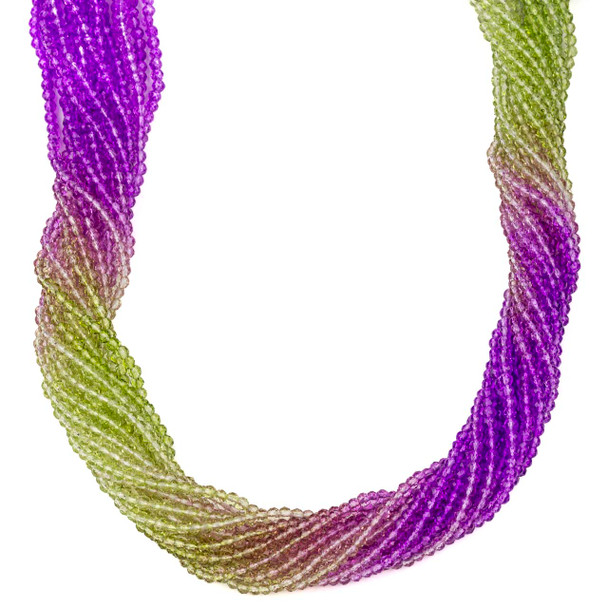 Crystal 2x3mm Ombre Wild Iris Rondelle Beads -14 inch strand, Color #25