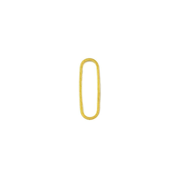 Set of six 7x20mm oval brass paper clip link components in raw and coated finishes, shown on a white background.