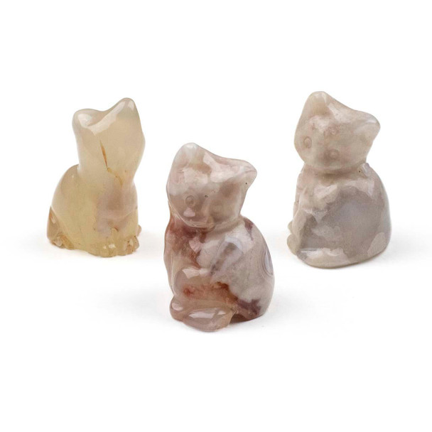 Cherry Tree Beads Cherry Blossom Agate Cat Specimen - approx. 20x32mm, 1 per bag 