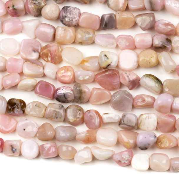 Pink Opal 8x10mm Pebble Beads - 15 inch strand