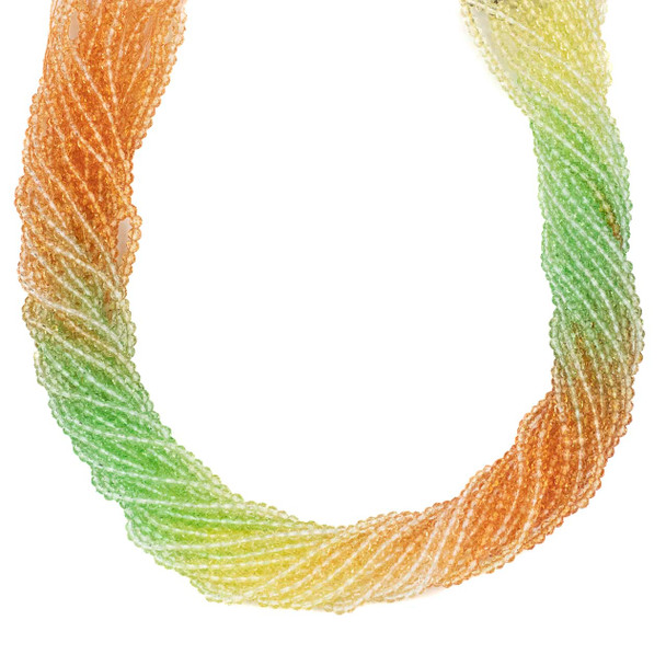 Crystal 2x3mm Ombre Citrus Mix Rondelle Beads -14 inch strand, Color #27