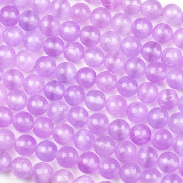 Dyed Selenite Purple 8mm Round Beads - 15.5 inch strand