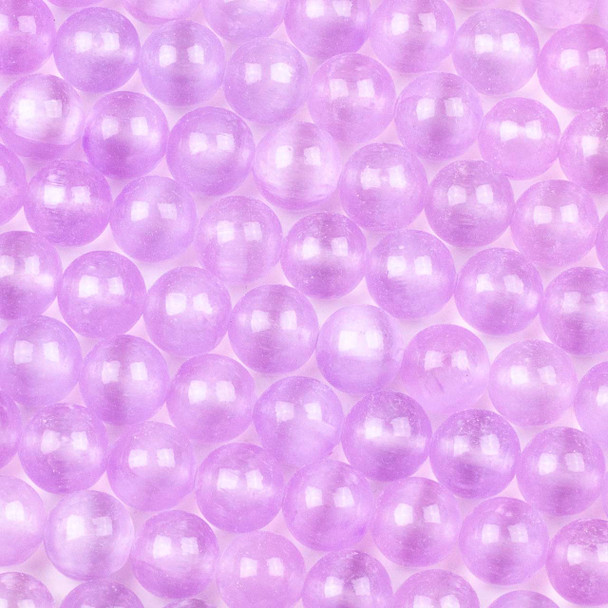 Dyed Selenite Purple 10mm Round Beads - 15.5 inch strand