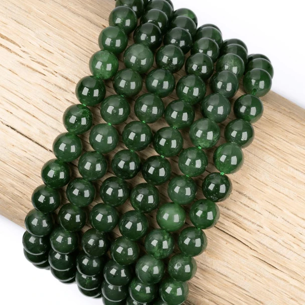 Cherry Tree Beads Nephrite Jade 8mm Round Beads - 15 inch strand 