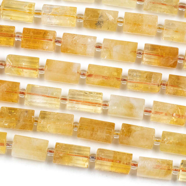 Citrine 9x16mm Faceted Tube Beads - 8 inch strand