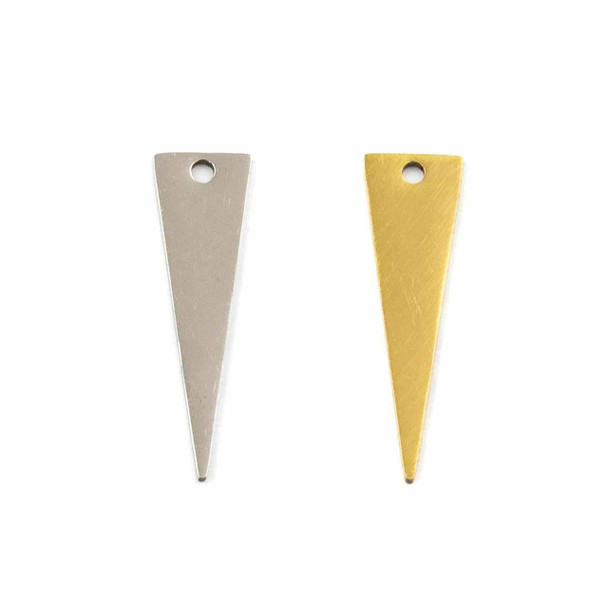 Cherry Tree Beads 304 Stainless Steel 7.5x25mm Triangle Components - 2 per bag 