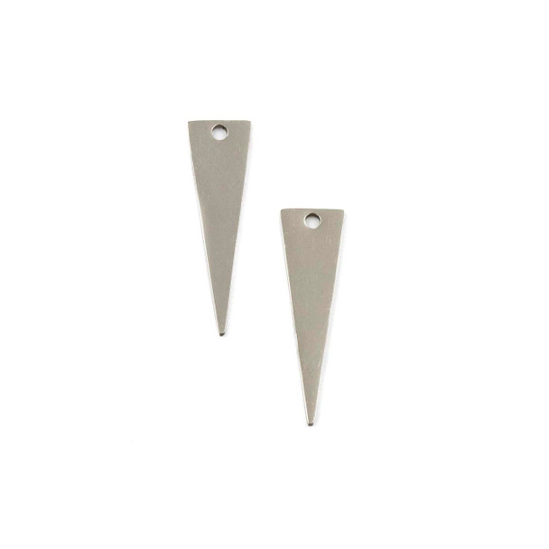 Silver 304 Stainless Steel 7.5x25mm Triangle Components - 2 per bag