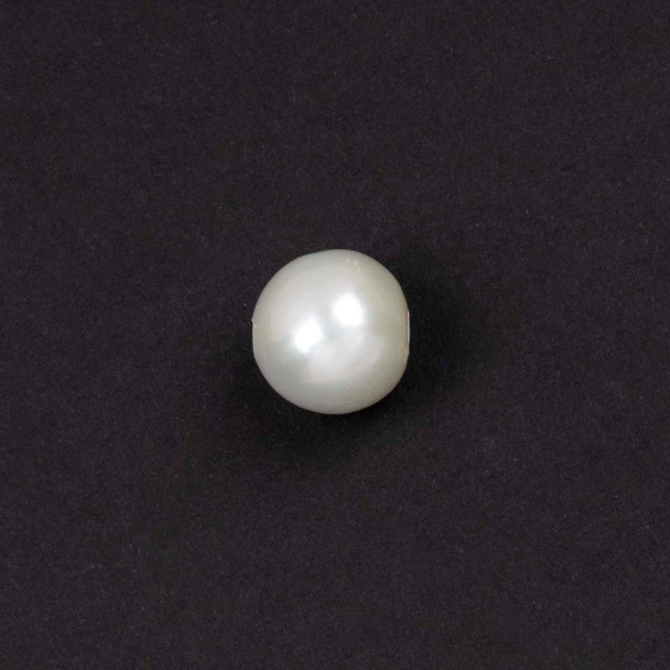 Large Hole Fresh Water Pearl 11-13mm White Edison Beads with a 2mm Drilled Hole - 1 piece